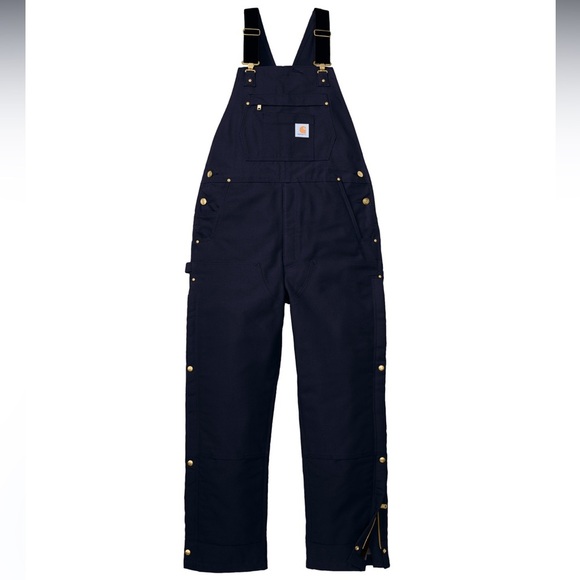 Carhartt Duck Bib Overalls navy blue work bib insulated 52 X 32 New - Picture 16 of 16